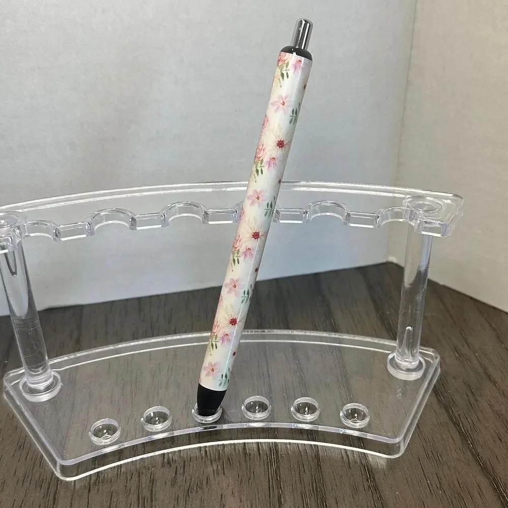 Pink floral vintage Inkjoy Personalized Pens, Refillable gel pens, Vinyl Wrap, C